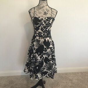 Zara Black and White Strapless A-Line Dress vintage rare